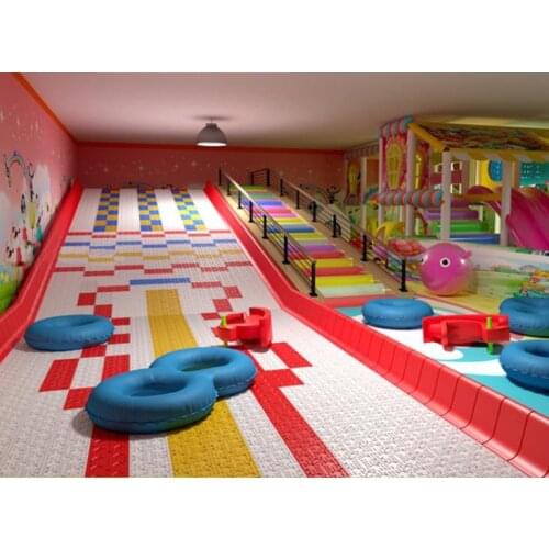 Customized fantastic high fun city play center big slide dry skiing slide YLW-IN180814