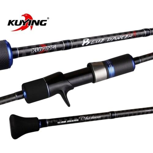 KUYING BLUEDANCER 2.04m Casting Slow Jigging Lure Rod Fishing Rods Cane Carbon FUJI Rotate Helical Ring 1 Section 150-400g Lures