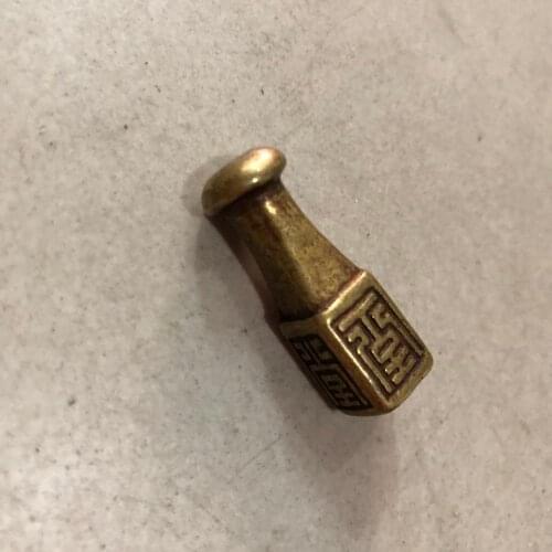 CHINA antique Pure copper Old fashioned cigarette bag small Statue Metal crafts family decorations Cigarette holder