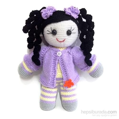 Lilac Hırkalı Girl Doll Amigurumi Teddy