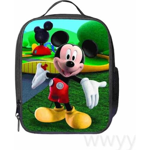 Disney Mickey Lunch Box Cartoon Shoulder Bag Portable Lunch Box bento Bag Outdoor Meal Bags For Women Kids bag