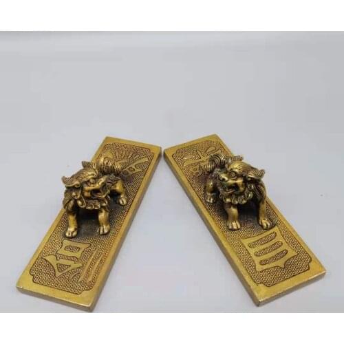 Retro brass lion paper weight, Exquisite arts and crafts decorations
