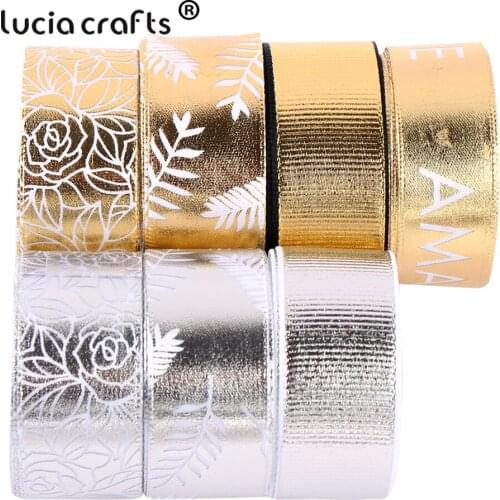16-20mm Satin Ribbon Hot Stamping Printing Sewing Craft Ribbons Bow Gift Supplies Wrapping Ribbon Handicraft K0708