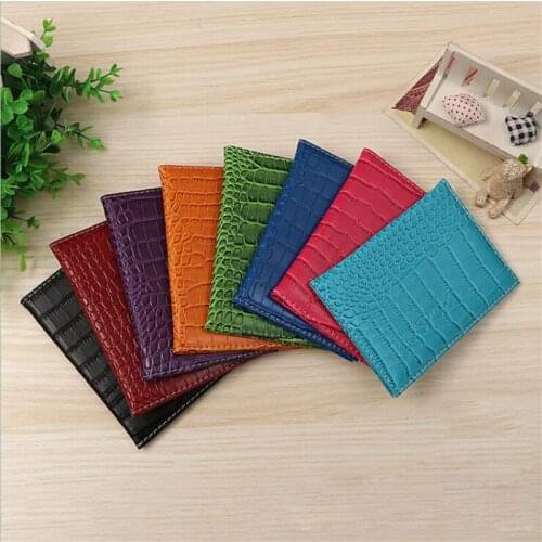 PU Leather Crocodile Pattern Passport Covers Travel Wallet Passports Cover ID Card Holder Unisex Credit Case porte carte