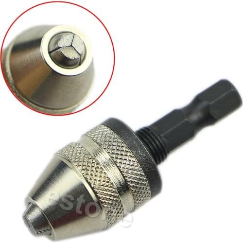 New 6mm 1/4" Keyless Drill Bit Chuck Hex Shank Quick Change Adapter Converter