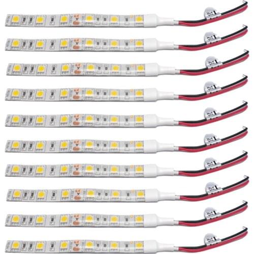 New 10Pcs 10Cm Waterproof Blue 5050 Led Strip Lights Dc 12V Caravan Boat Car