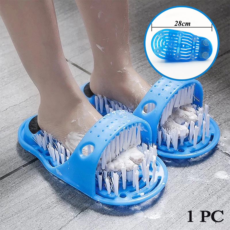 Plastic Bath Shower Feet Massage Slippers Bath Shoes Brush Pumice Stone Foot Scrubber Spa Shower Remove Dead Skin Foot Care Tool