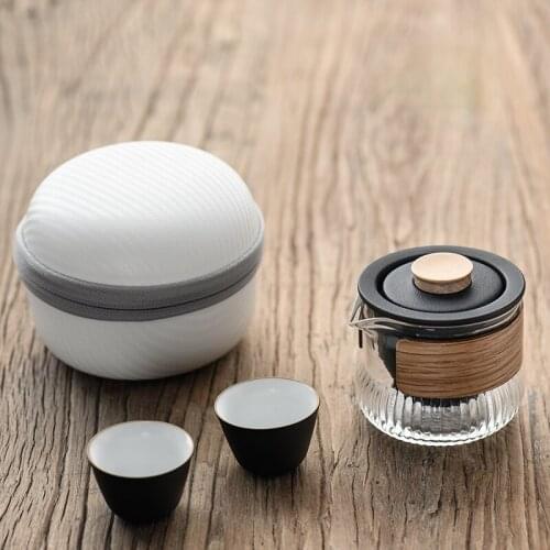 Portable Travel Tea Set Simple Vintage Afternoon Luxury Teaware Storage Tea Set Japanese Style Jogo De Cha Household Tools DI50C