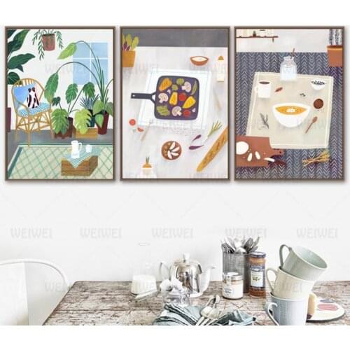 Home Decoration Painting Poster Home Kitchen Tableware Bedroom Wall Art Decoration Hd Print Canvas Painting