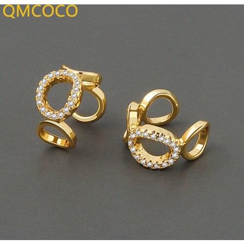 QMCOCO 925 Silver Exquisite Simple Small Zircon Round-Shape Ear Bone Clip Earrings For Women Party Jewelry Ear Accessories