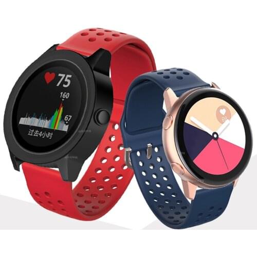 20mm Silicon Watchband for Samsung Galaxy active 2 Band for Garmin Vivoactive 3/ Venu / Venu SQ/Forerunner 245 Sport Wrist Strap