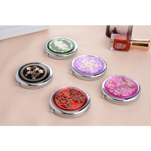 100pcs/lot CD profiling upscale portable folding double-sided makeup mirror portable creative gifts practical wholesale