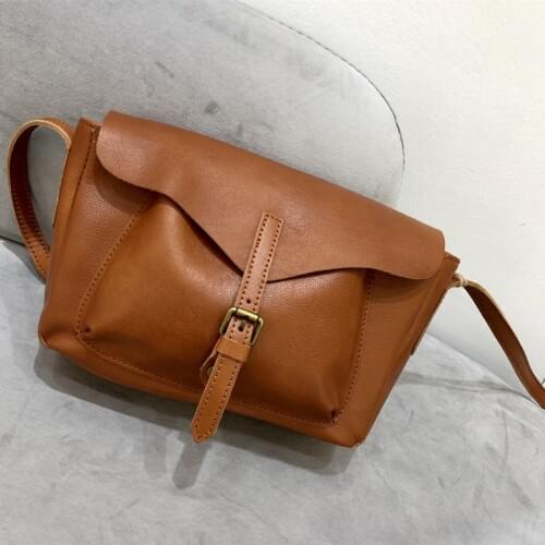 Women Messenger Bags Natural Leather Handbags England Style Real Leather Shoulder Bags For Ladies Crossbody Bag 2021 New Purses