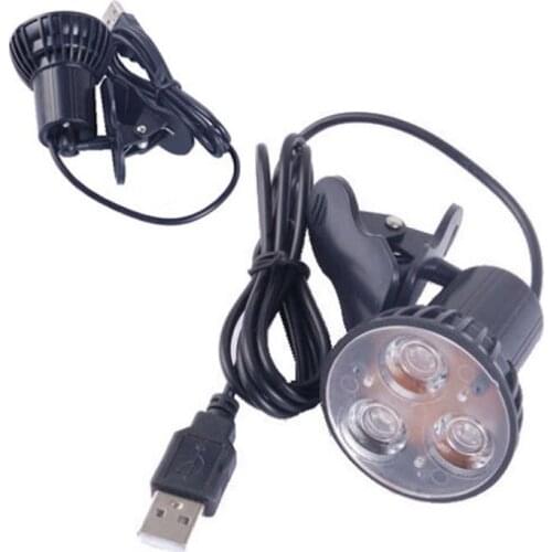 Super Bright 3 LED Port Clip On Spot USB Light Lamp For Laptop PC Notebook Black H02