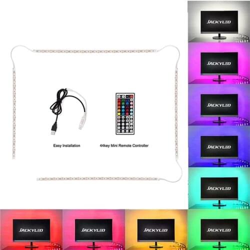 DC5V LED Bar TV USB Back lighting Kit 5050SMD Mood Ambient Strip String for TV Bbackground Home Decoration 2x1.64ft+2x3.28ft set