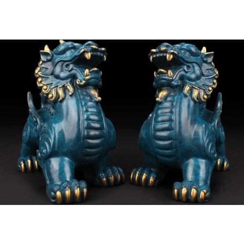Chinese Style A Pair Lucky Money Mascot Fengshui Resin Statue Ornaments Crafts Home Decore Living Room Office Birthday Present