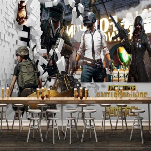 Wellyu Jedi Survival Battle Royale Chicken Game Internet Coffee Wall Custom Large Mural Green Wallpaper papel de parede