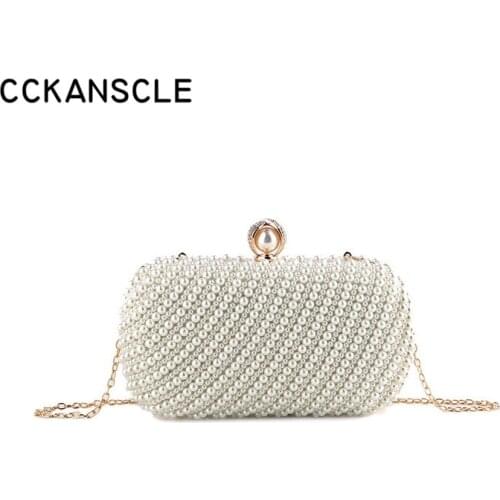 Womens Fashion Pearl Crossbody Bags Evening Bag Purses and Handbags Beaded Party Nightclub Date Wedding Phone Clutch