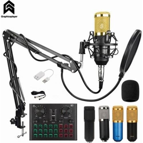 Live sound card external bluetooth condenser microphone set Webcast usb 2channel With bracket BM800
