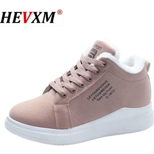 Winter Warm Women Vulcanized Shoes Fur Plush Casual Shoes Lace Up Fashion Platform Sneakers Women Snow Boots Zapatillas Mujer