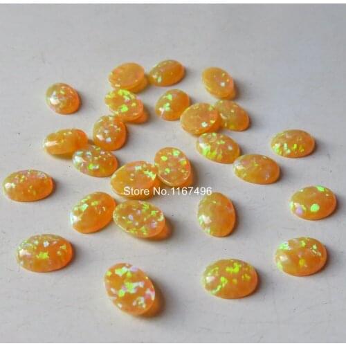 100pcs/ lot OP28 6x8mm Oval Opal Oval Fire Opal Stone ,Synthetic Opal Stone, Oval Cabochon Opal