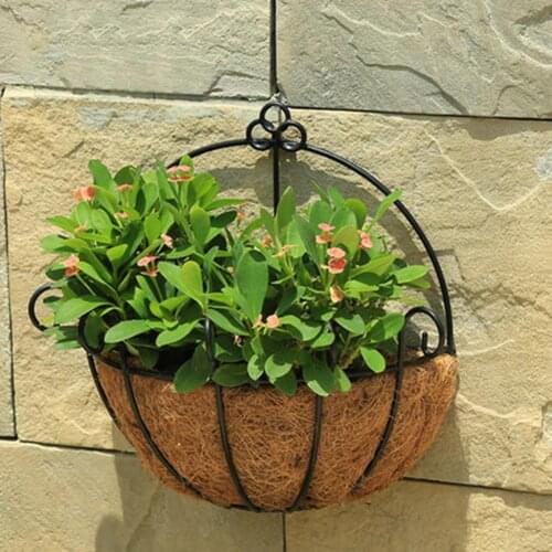 2Pcs Half Round Coconut Fiber Flower Pot Planter Hanging Plant Basket Liner