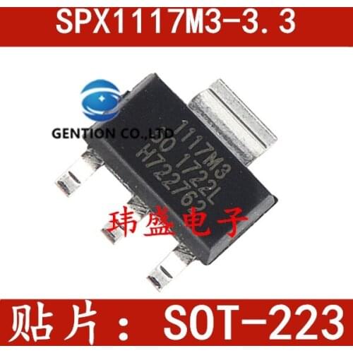 20PCS SPX1117M3-3.3 SOT-223 3.3V voltage step-down transformer SPX1117M3-L-3-3/TR in stock 100% new and original