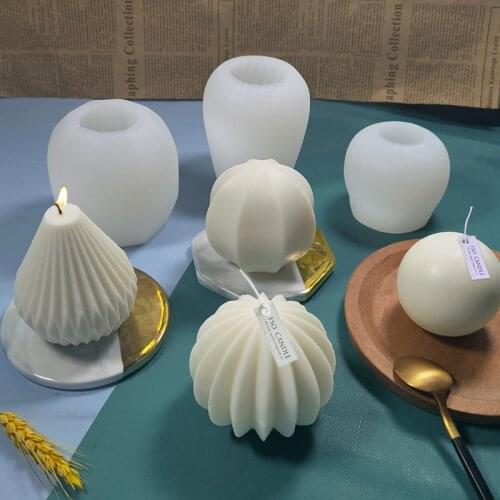 3d Soap Making Supplies Rhombus Sphere Candle Silicone Mold DIY Scented Candle Making Kit Plaster Mold Ice Hockey Ice Cube Mold