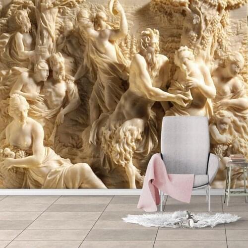 Custom 3D Wallpaper European Style Releif Figure Photo Wall Murals Living Room TV Sofa Dining Room Home Decor Wall Painting 3 D
