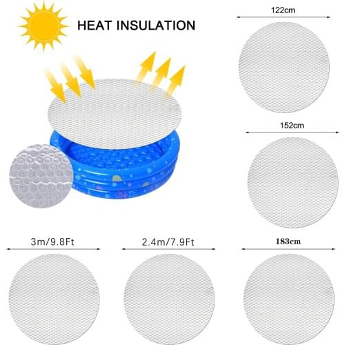 4/5/6/7.8/9.8 FT Round Swimming Paddling Pool Cover Inflatable Round Swim Pool UV-resistant Waterproof Dustproof Cover with Rope