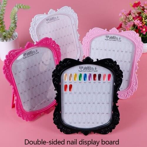 4 Color Double-sided Nail Gel Color Enamel Nail Card Full Color Display Shelf Practice Cards Show Case Books For Nali Art Design