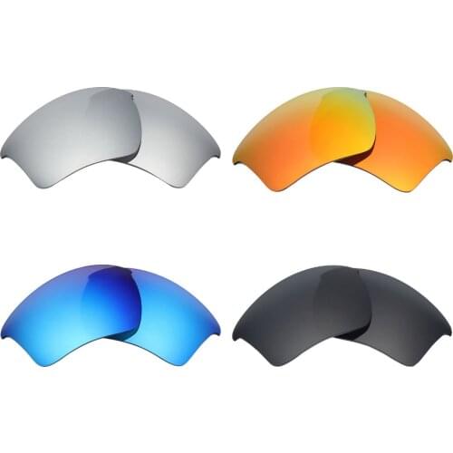 4 Pairs MRY POLARIZED Replacement Lenses for Oakley Half Jacket 2.0 XL Sunglasses Stealth Black & Ice Blue & Fire Red & Silver