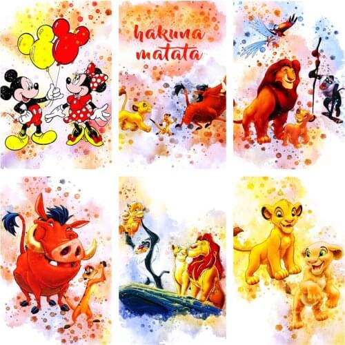 Disney Mickey Minnie The Lion King DIY 5D Diamond Painting Cross Stitch Kits Mosaic Diamond Embroidery Full Home Decor Gift