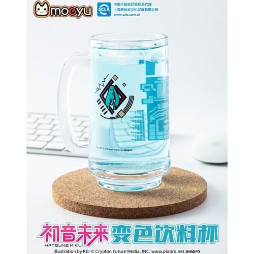 Anime Miku Vocaloid Cartoon Mug Glass Tea Coffee Milk Beer Cup Color Changing Drinkware Student Boy Girl Cosplay Props Gift Box