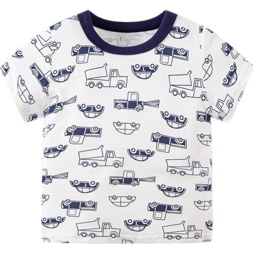 Bambino 2021 New Summer White Tee for Boys 2-7 Years CarsT Shirt of Children Top Clothes of School Kids 100% Cotton Clothing