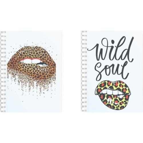 Supergirl Slogan Lips Leopard Kiss Graphic Notebook Women Girls Fashion Writing Pad Funny Antistress Note Book Harajuku Supplies