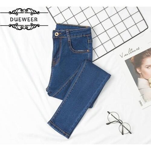 Dueweer Pants Women Ankle-length Jeans Pencil Trousers Skinny Casual Fashion Classic Office Slim Fitness Ulzzang Chic