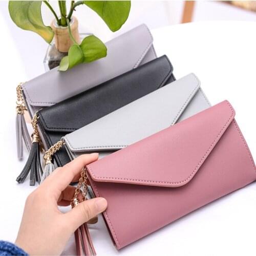 Bisi Goro Elegant Womens Long Hand Pendant Multifunctional Lychee Pattern Womens Wallet Horizontal Buckle Money Card Holder