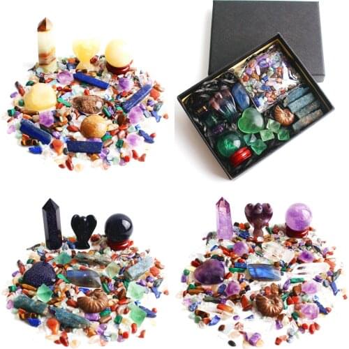 Lots Natural Color Stone Chakra Gravel Crystal Angel Obelisk Pendant Crystal Ball Rosequartz Mineral Specimen Reiki Home Decor