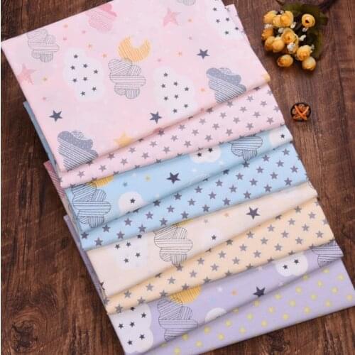 Moon Star Cloud DIY Sewing Patchwork Quilting Fat Quarter Tecido Clothes Tilda For Home Sheet Textiles Twill 100% Cotton Fabric