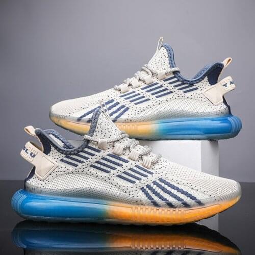 2021 Summer Men Sneakers Fashion Breathable Knit Youth Casual Sport Shoes Trainers Popcorn Sole Running Shoes