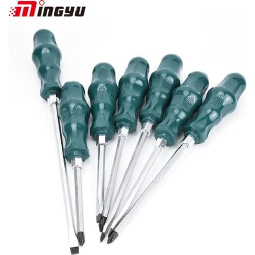 7pcs Slotted Phillips Screwdriver Set Can be Used to Knock 2inch to 8 inch length Knockable Flat Cross Screw Driver Kit