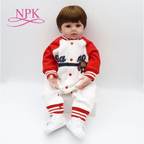 NPK 56cm Silicone limbs and cloth body bebe bonecas short hair charm baby kid Brinquedos best children playmates and toys