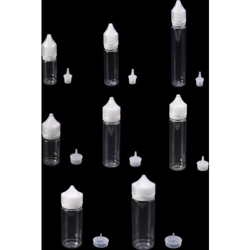 10ml-120ml PET Plastic Empty Dropper Liquid Eye Clear Water Bottle Long Tip Cap