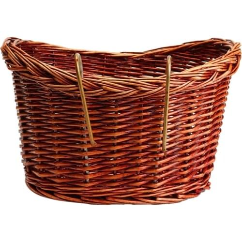 Wicker Bicycle Basket Handmade Bicycle Front Basket with Hook , Woven Bicycle Handlebar Rattan Basket
