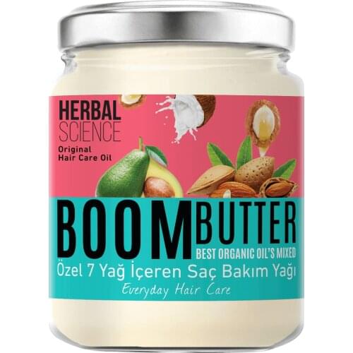 Herbal Science Boom Butter Shea Avocado Pine Turpentine Coconut Argan Aloe Vera Sweet Almond Oil Vitamin E Hair Care Oil 190 Ml