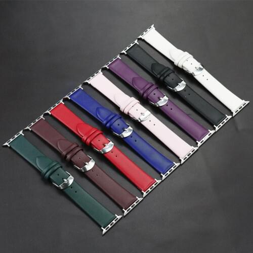 Genuine Leather Band Loop Strap for Apple Watch leather Strap Replacement 38mm 40mm for iwatch series 5/4/3/2/1 42mm 44mm soft