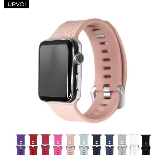 URVOI sport band for Apple Watch series 5 4 3 2 1 silicone strap for iWatch pin buckle wrist for iWatch breathable replacement