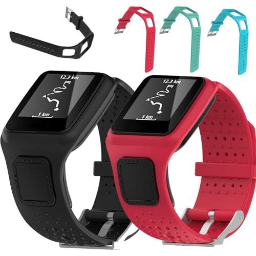 Silicone Square Watch Band Bracelet Strap Replacement for TomTom 1/Tom Tom Runner GPS Sport Watches 1 Series Watchband