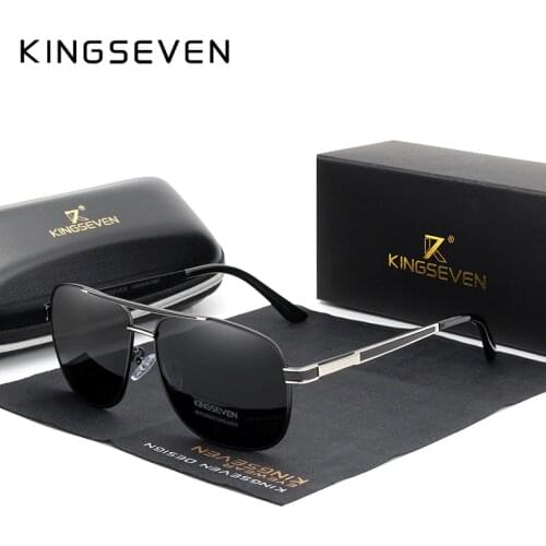 KINGSEVEN 2021 Upgraded Quality Polarized Mens Sunglasses Square Mirror Lens Sun Glasses UV Protection Oculos De Sol Masculino
